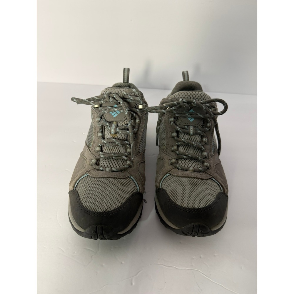 Columbia Techlite Waterproof Hiking Shoes Grey Blue Low Top Trail Sneakers